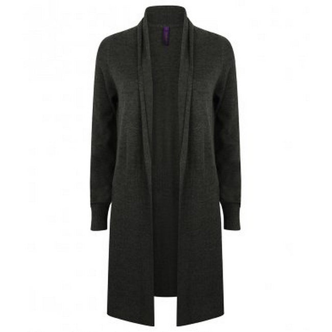 Navy - Front - Henbury Womens-Ladies Long Line Open Cardigan
