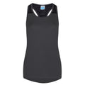 Charcoal - Front - AWDis Just Cool Womens-Ladies Girlie Smooth Workout Sleeveless Vest