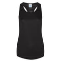 Jet Black - Front - AWDis Just Cool Womens-Ladies Girlie Smooth Workout Sleeveless Vest