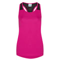 Hot Pink - Front - AWDis Just Cool Womens-Ladies Girlie Smooth Workout Sleeveless Vest