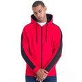 Fire Red-Jet Black - Back - AWDis Just Hoods Mens Contrast Sports Polyester Full Zip Hoodie
