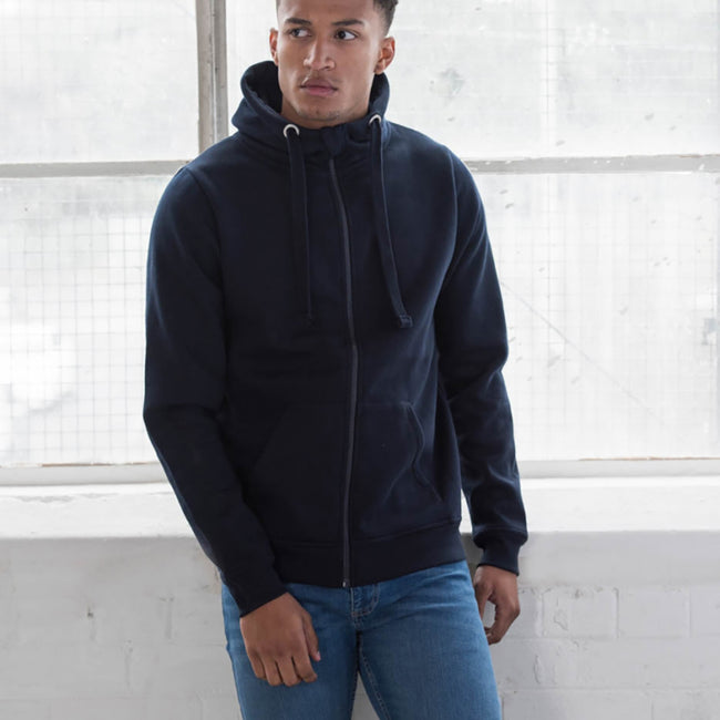 New French Navy - Back - AWDis Just Hoods Mens Graduate Heavyweight Full Zip Hoodie