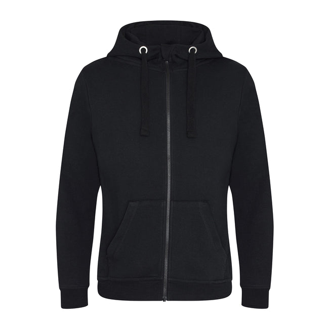 Jet Black - Front - AWDis Just Hoods Mens Graduate Heavyweight Full Zip Hoodie