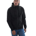 Jet Black - Side - AWDis Just Hoods Mens Graduate Heavyweight Full Zip Hoodie
