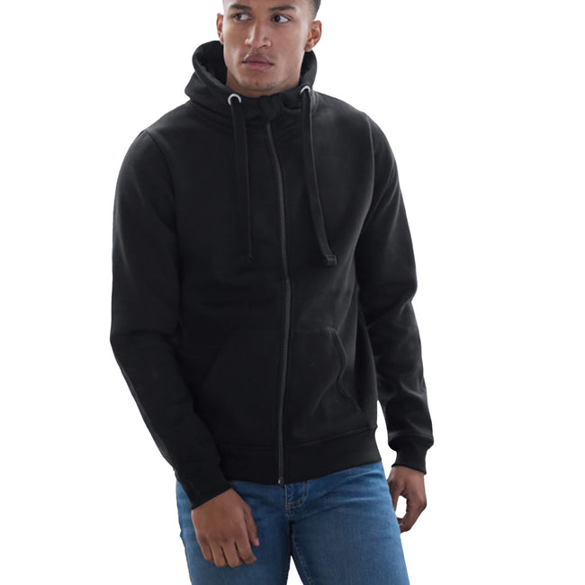Jet Black - Side - AWDis Just Hoods Mens Graduate Heavyweight Full Zip Hoodie