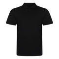 Solid Black - Front - AWDis Mens Tri-Blend Polo Shirt