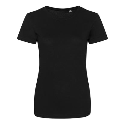 Solid Black - Front - AWDis Womens-Ladies Girlie Tri-Blend T-Shirt