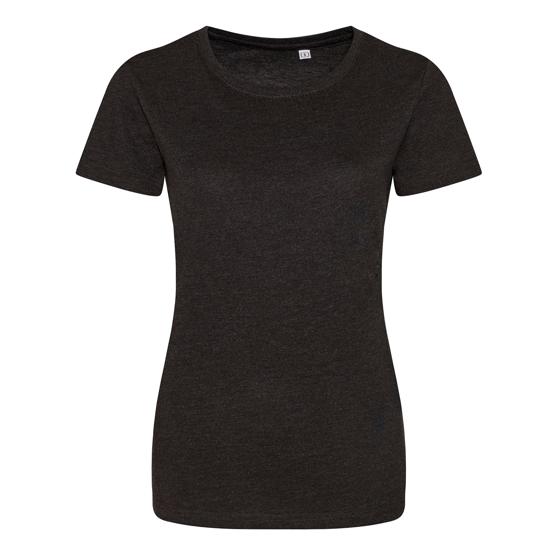 Heather Black - Front - AWDis Womens-Ladies Girlie Tri-Blend T-Shirt