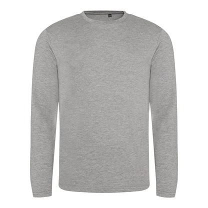 Heather Grey - Front - AWDis Mens Long Sleeve Tri-Blend T-Shirt