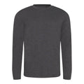 Heather Charcoal - Front - AWDis Mens Long Sleeve Tri-Blend T-Shirt