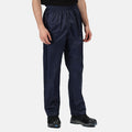 Navy - Back - Regatta Pro Mens Packaway Waterproof Breathable Overtrousers