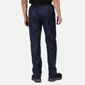 Navy - Side - Regatta Pro Mens Packaway Waterproof Breathable Overtrousers