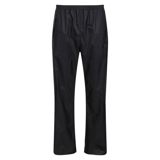 Black - Front - Regatta Pro Mens Packaway Waterproof Breathable Overtrousers