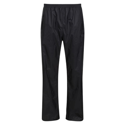 Black - Front - Regatta Pro Mens Packaway Waterproof Breathable Overtrousers