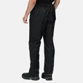 Black - Side - Regatta Pro Mens Packaway Waterproof Breathable Overtrousers