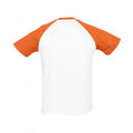 White-Orange - Back - SOLS Mens Funky Contrast Short Sleeve T-Shirt