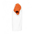 White-Orange - Side - SOLS Mens Funky Contrast Short Sleeve T-Shirt