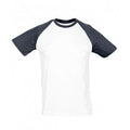 White-Navy - Front - SOLS Mens Funky Contrast Short Sleeve T-Shirt