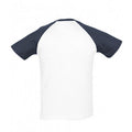 White-Navy - Back - SOLS Mens Funky Contrast Short Sleeve T-Shirt