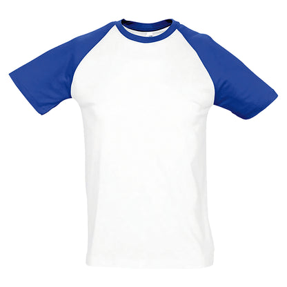 White-Royal Blue - Front - SOLS Mens Funky Contrast Short Sleeve T-Shirt