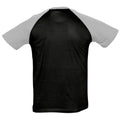 Black-Grey Marl - Back - SOLS Mens Funky Contrast Short Sleeve T-Shirt