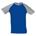 Royal Blue-Grey Melange - Front - SOLS Mens Funky Contrast Short Sleeve T-Shirt