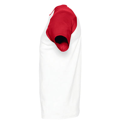 White-Red - Side - SOLS Mens Funky Contrast Short Sleeve T-Shirt