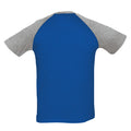 Royal Blue-Grey Melange - Back - SOLS Mens Funky Contrast Short Sleeve T-Shirt