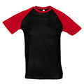 Black-Red - Front - SOLS Mens Funky Contrast Short Sleeve T-Shirt