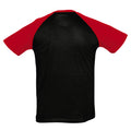 Black-Red - Back - SOLS Mens Funky Contrast Short Sleeve T-Shirt