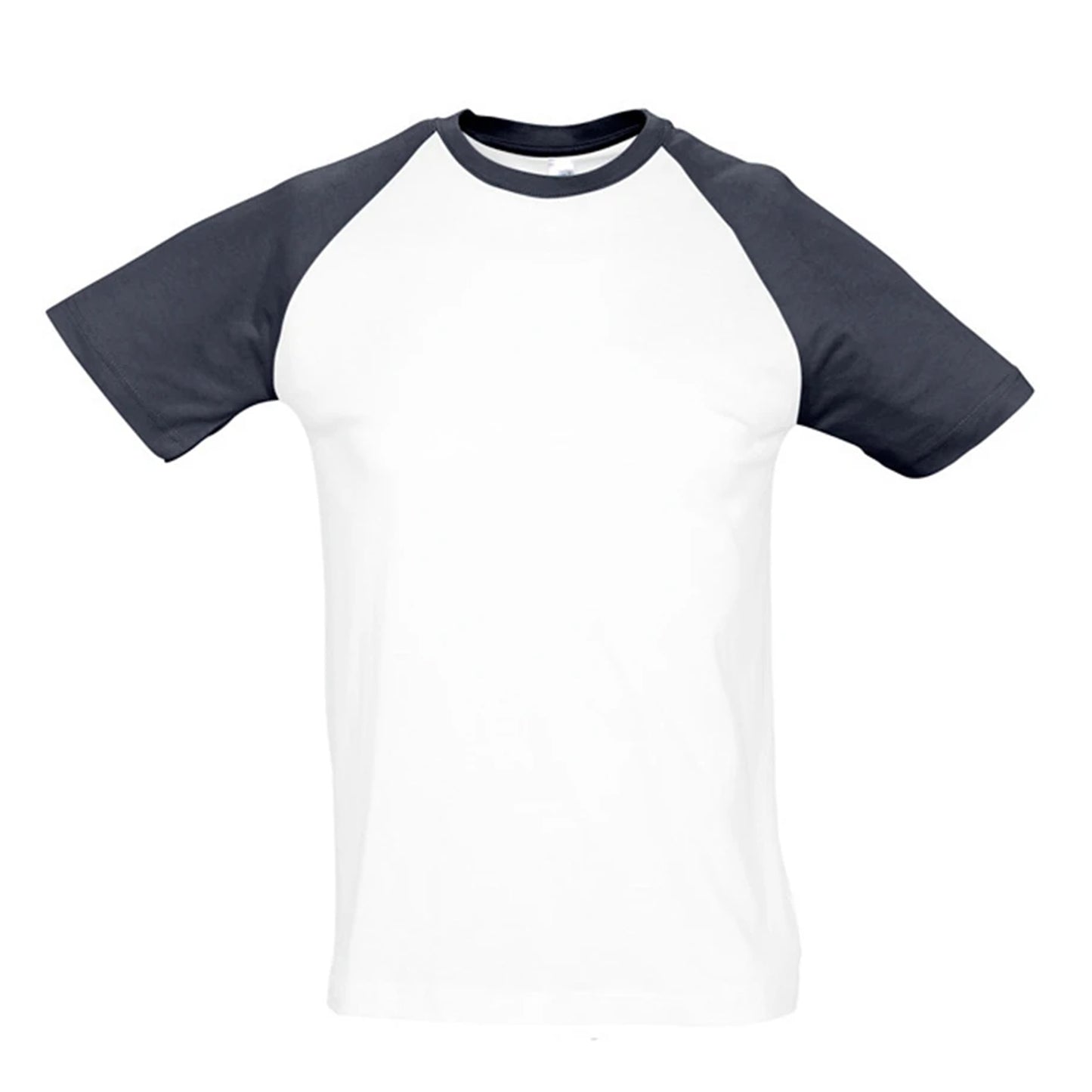 White-Navy - Front - SOLS Mens Funky Contrast Short Sleeve T-Shirt