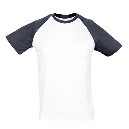 White-Navy - Front - SOLS Mens Funky Contrast Short Sleeve T-Shirt