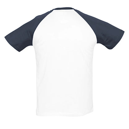 White-Navy - Back - SOLS Mens Funky Contrast Short Sleeve T-Shirt