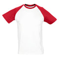 White-Red - Back - SOLS Mens Funky Contrast Short Sleeve T-Shirt
