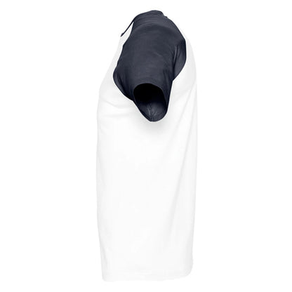 White-Navy - Side - SOLS Mens Funky Contrast Short Sleeve T-Shirt