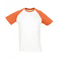 White-Orange - Front - SOLS Mens Funky Contrast Short Sleeve T-Shirt