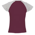 Burgundy-Grey Melange - Back - SOLS Womens-Ladies Milky Contrast Short-Sleeve T-Shirt