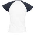 White-Navy - Back - SOLS Womens-Ladies Milky Contrast Short-Sleeve T-Shirt