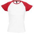 White-Red - Front - SOLS Womens-Ladies Milky Contrast Short-Sleeve T-Shirt
