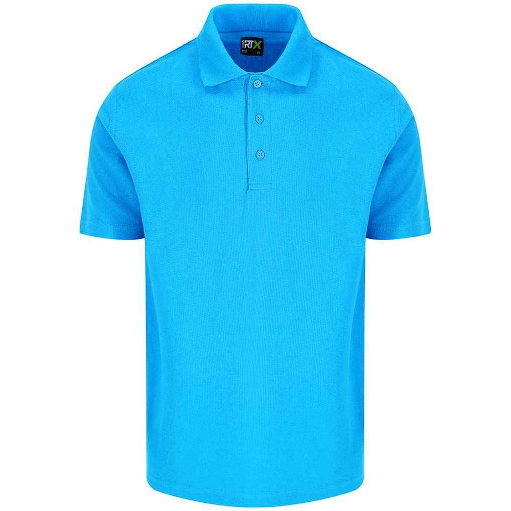 Turquoise - Front - PRO RTX Mens Pro Pique Polo Shirt