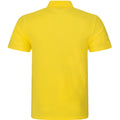 Yellow - Back - PRO RTX Mens Pro Pique Polo Shirt