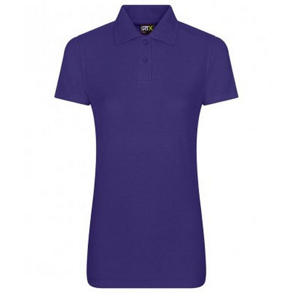 Purple - Front - PRO RTX Womens-Ladies Pro Piqu Polo Shirt