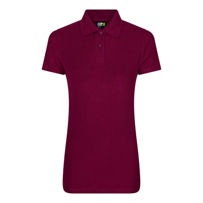 Burgundy - Front - PRO RTX Womens-Ladies Pro Piqu Polo Shirt