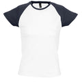 White-Navy - Front - SOLS Womens-Ladies Milky Contrast Short-Sleeve T-Shirt