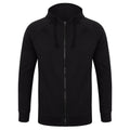 Black - Front - SF Unisex Adults Slim Fit Zip Hooded Sweatshirt