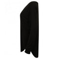 Black - Side - SF Womens-Ladies Long Sleeve Slounge Top
