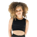 Black-Black - Back - SF Minni Childrens Girls Fashion Crop Top