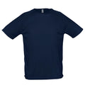 French Navy - Front - SOLS Mens Sporty Short Sleeve Performance T-Shirt