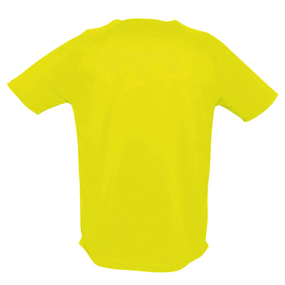 Neon Yellow - Back - SOLS Mens Sporty Short Sleeve Performance T-Shirt