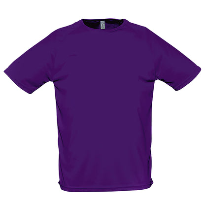 Dark Purple - Front - SOLS Mens Sporty Short Sleeve Performance T-Shirt
